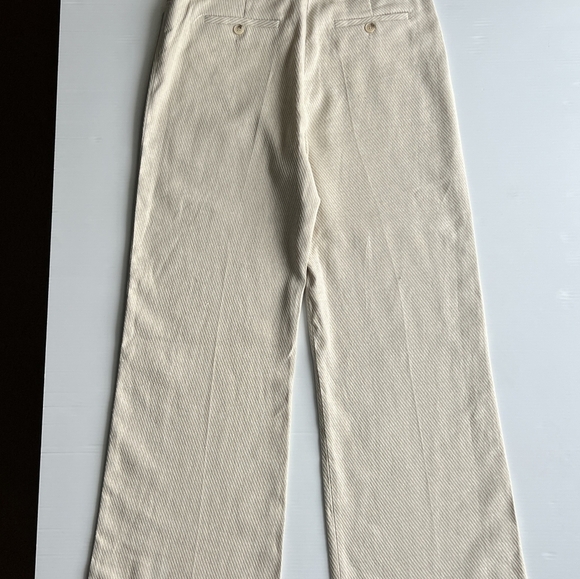 ZARA HIGH RISE FULL LENGHT PANTS JEANS BEIGE STRIPE size M 2652 785 - Picture 4 of 4